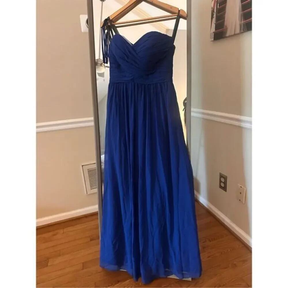 Bill Levkoff Blue Strapless Formal Long Dress Size 8